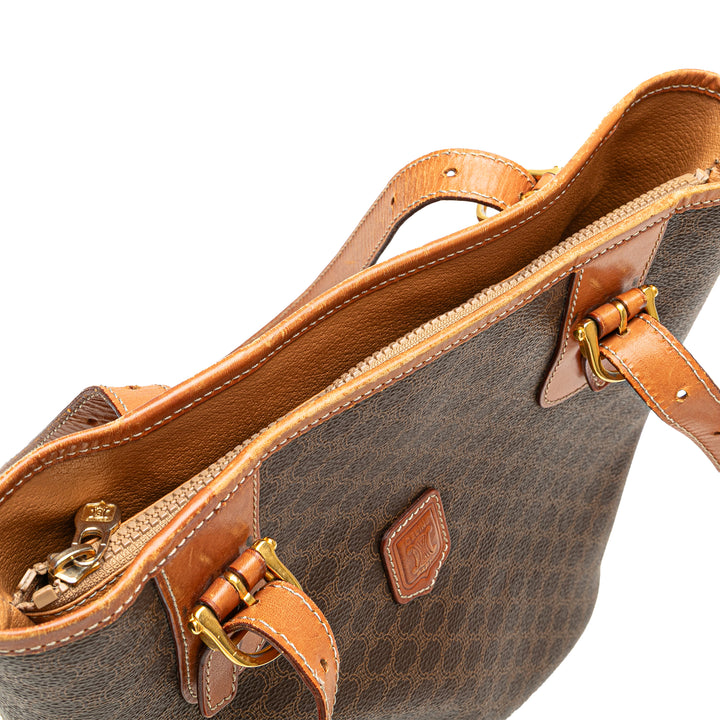 Macadam Coated Canvas Tote Brown - Gaby Paris