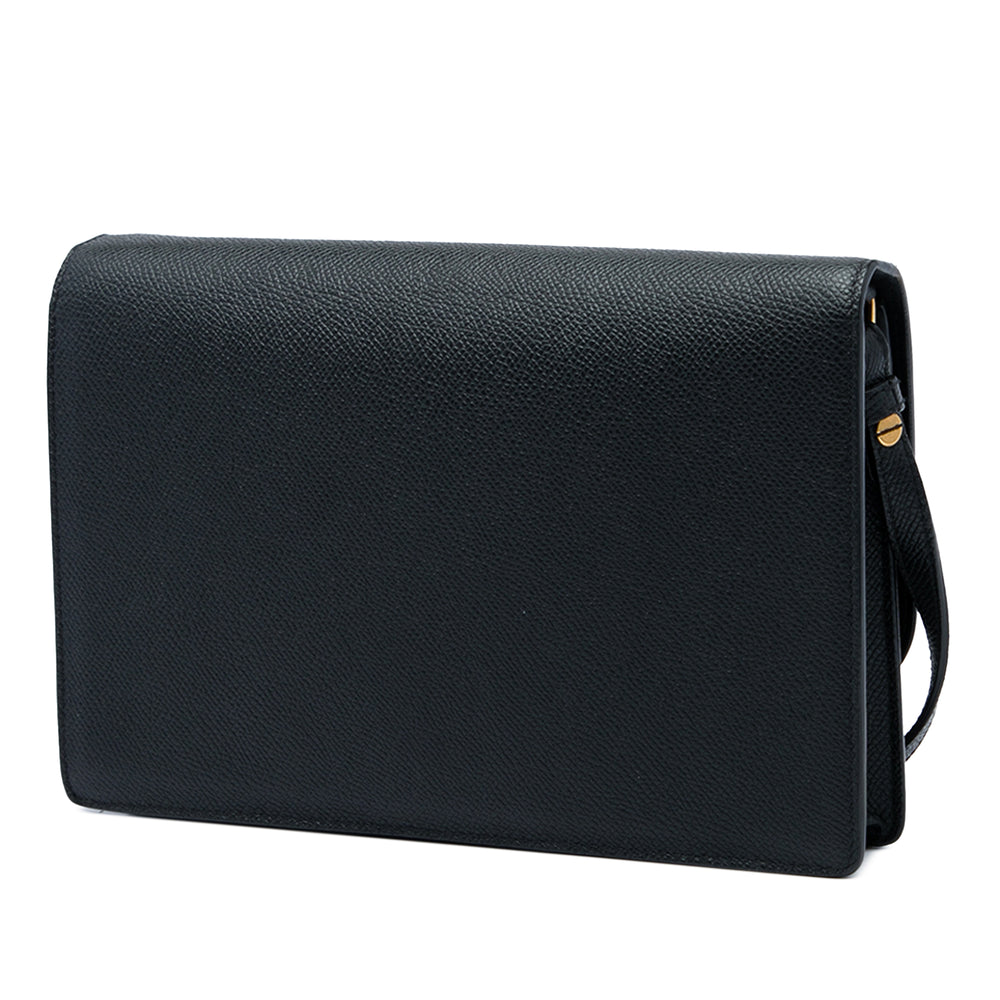Dior grainé Saddle Pochette Cuir de veau grainé Noir – vue 2 – GABY PARIS