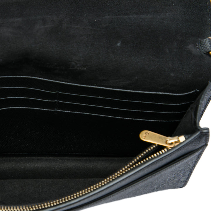 Dior grainé Saddle Pochette Cuir de veau grainé Noir – vue 4 – GABY PARIS
