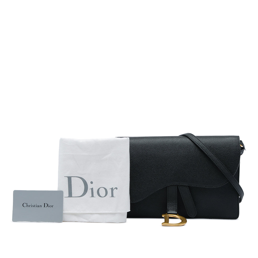Dior grainé Saddle Pochette Cuir de veau grainé Noir – vue 6 – GABY PARIS