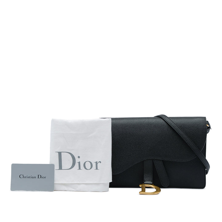 Dior grainé Saddle Pochette Cuir de veau grainé Noir – vue 6 – GABY PARIS