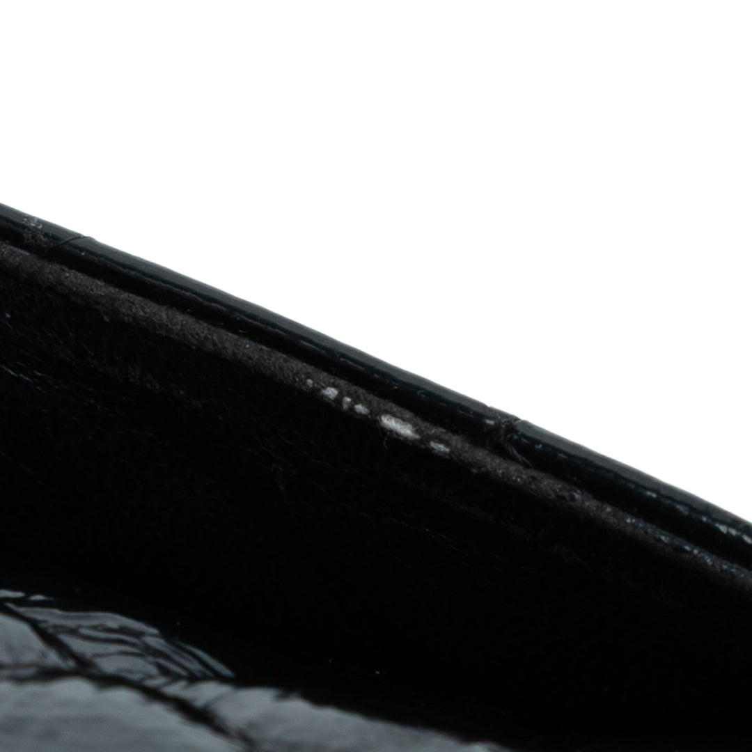 Chanel Medium Classic Crinkled Cuir verni Double rabat Bleu – GABY PARIS Authentique