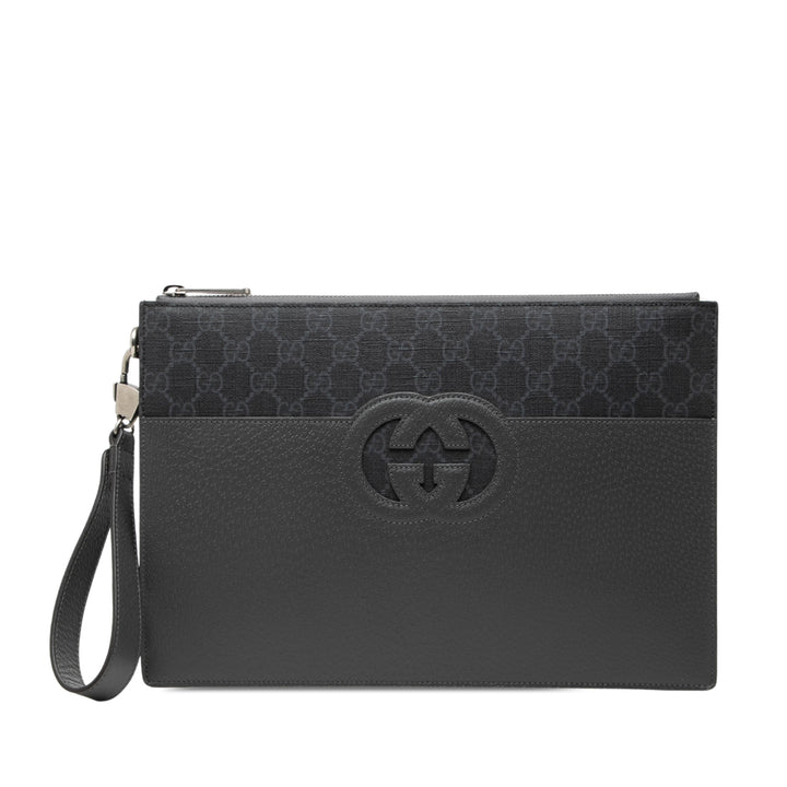 Cut Out Interlocking G Pochette GG Supreme Noir