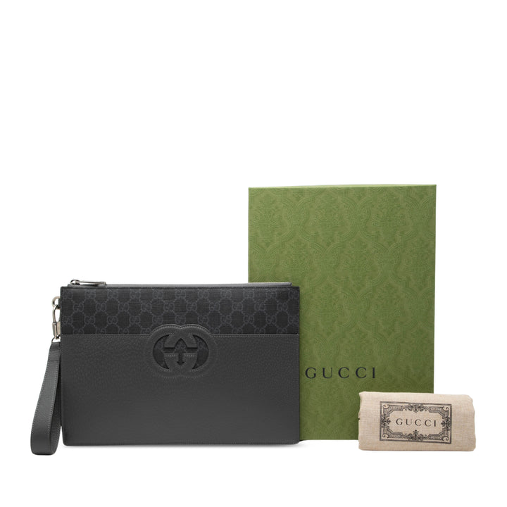 Cut Out Interlocking G Pochette GG Supreme Noir