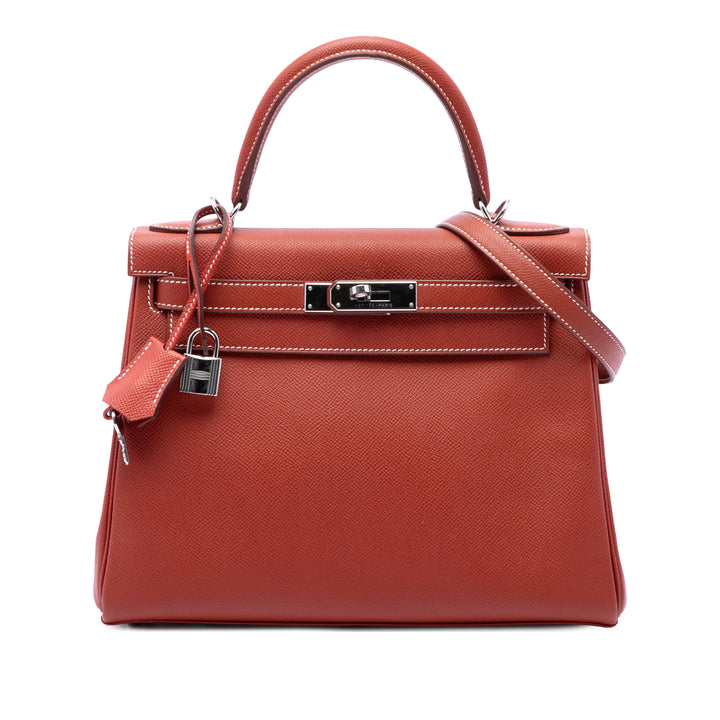 Kelly II Sellier 28 Epsom Rouge
