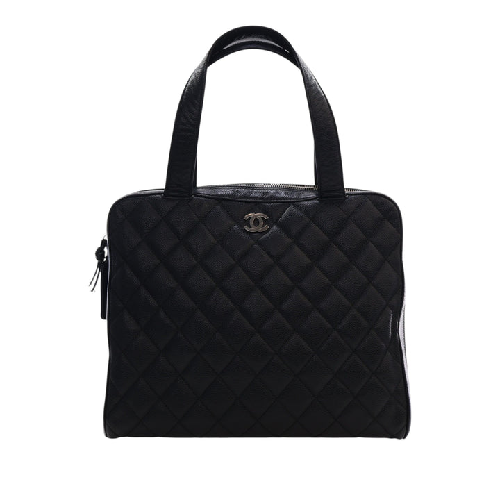 Chanel CC Matelassé Caviar Bowler Sac