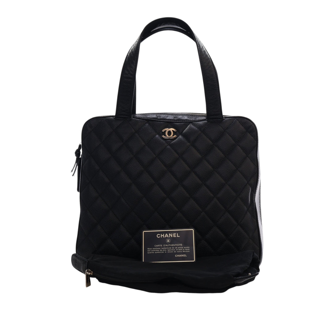 Chanel CC Matelassé Caviar Bowler Sac