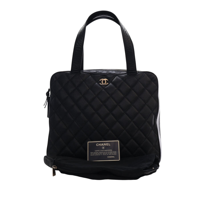 Chanel CC Matelassé Caviar Bowler Sac