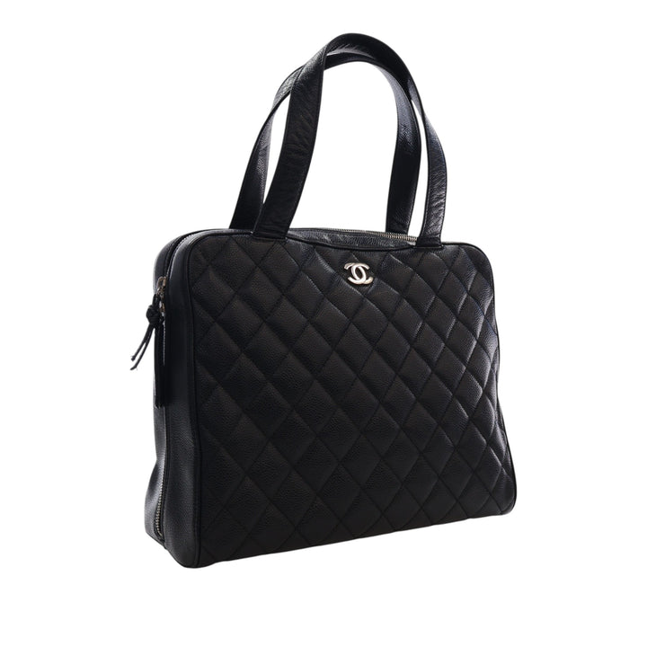 Chanel CC Matelassé Caviar Bowler Sac