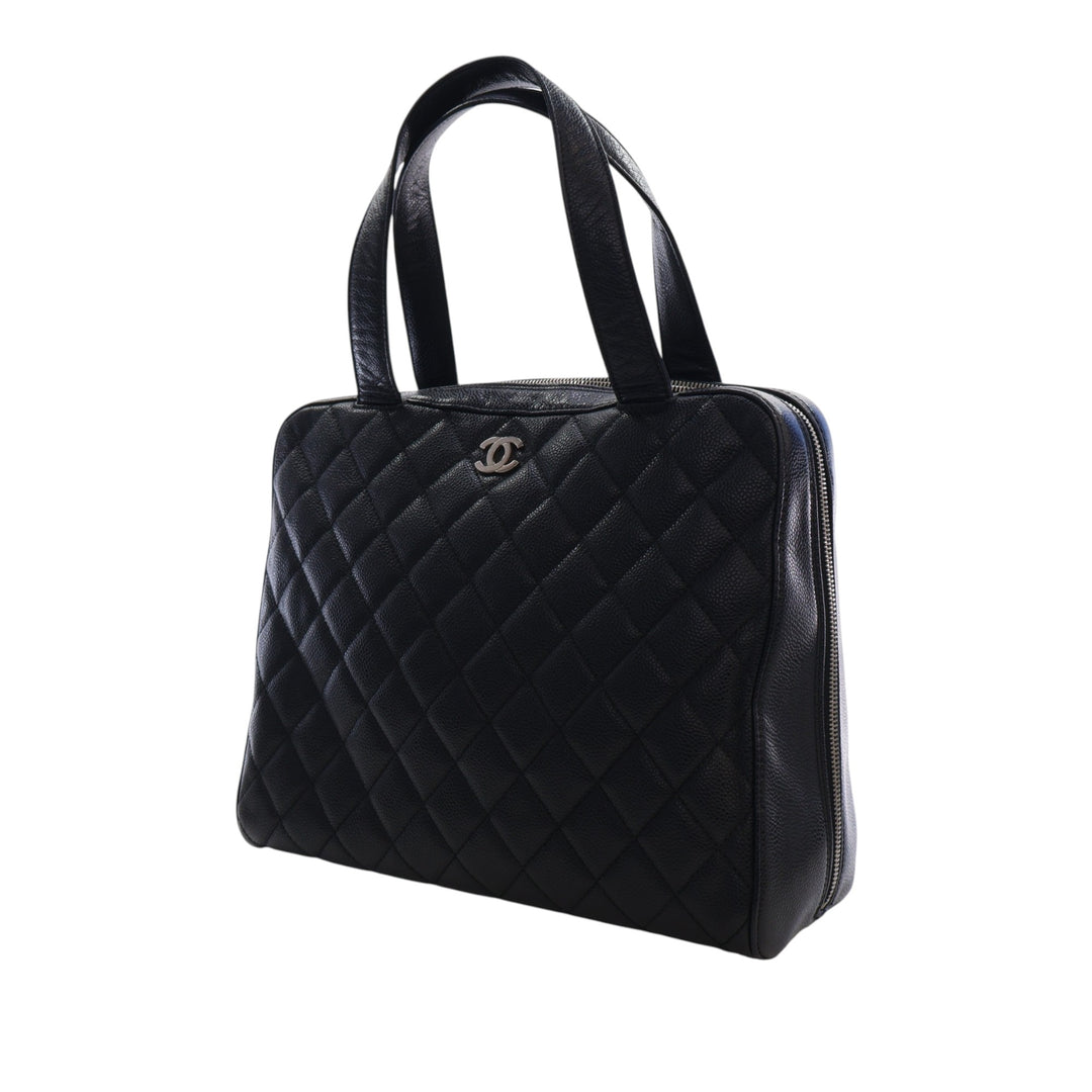 Chanel CC Matelassé Caviar Bowler Sac