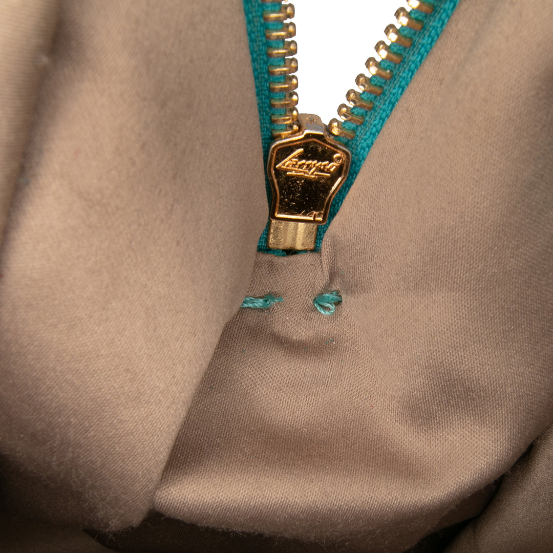 Miu Miu Goatskin Madras Sac cartable Bleu