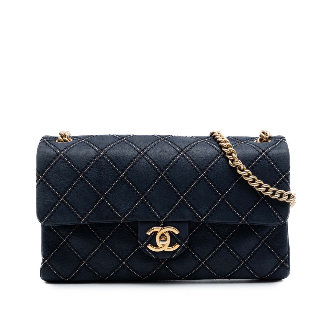 Chanel Jumbo Matelassé Cuir de veau Triple Surpiqué à rabat