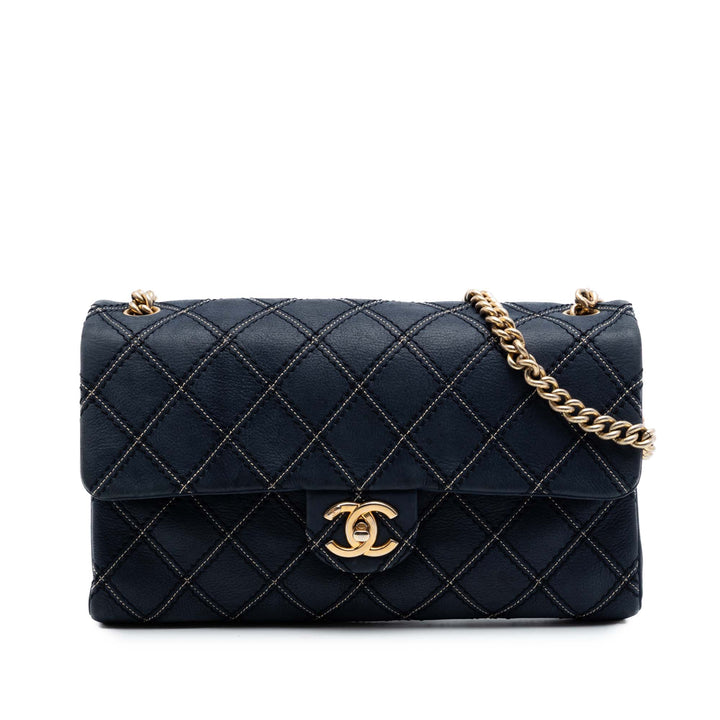 Chanel Jumbo Matelassé Cuir de veau Triple Surpiqué à rabat