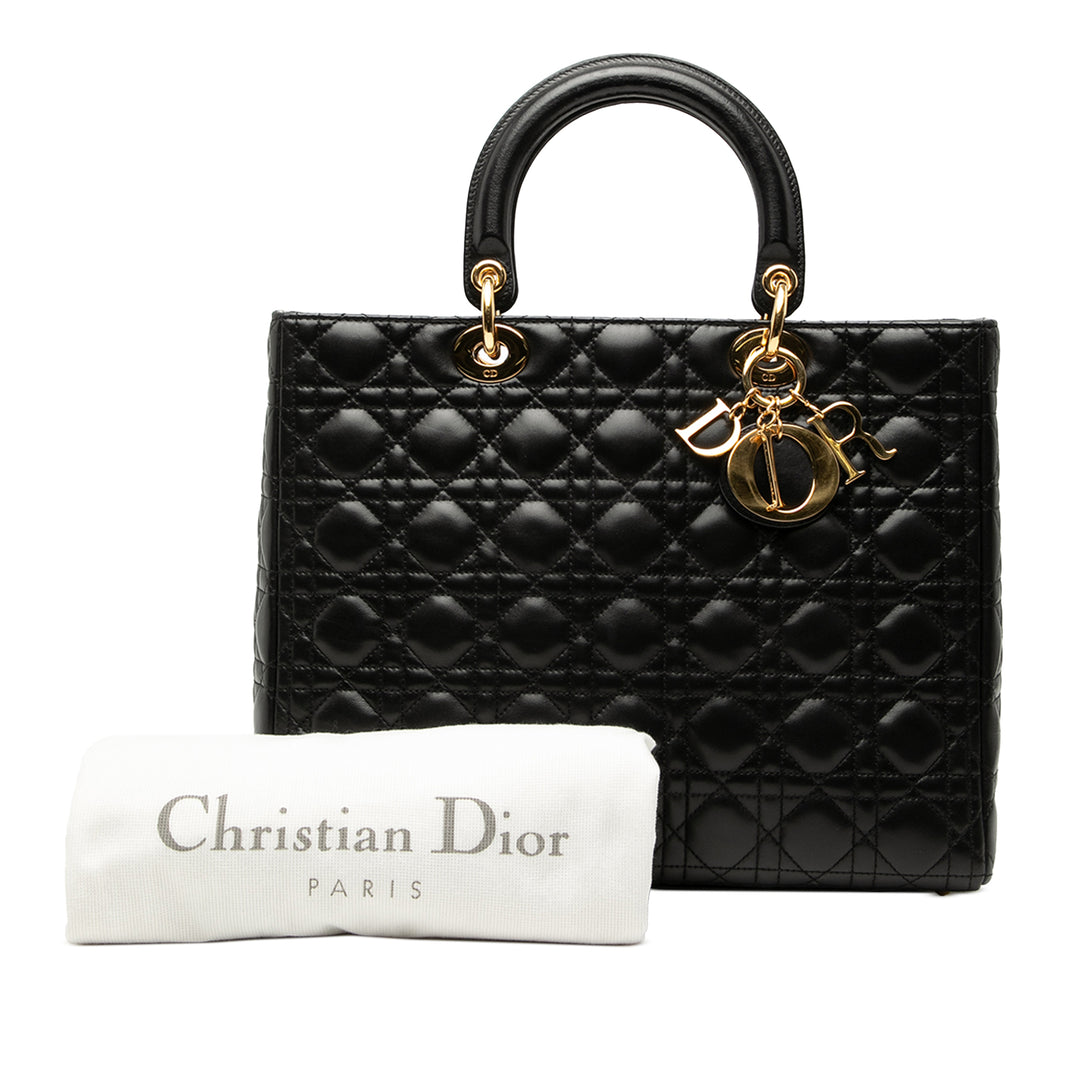 Dior Large Cuir d’agneau Cannage Lady Dior
