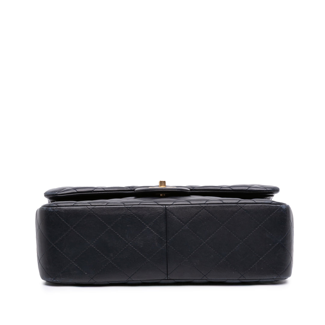 Classic Double rabat Jumbo Cuir d'agneau Noir