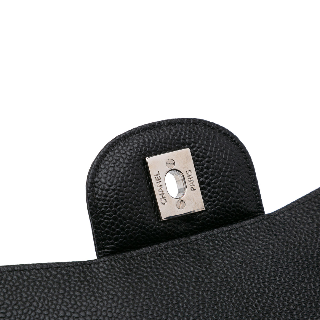 Jumbo Classic Caviar Double Flap Black - Gaby Paris