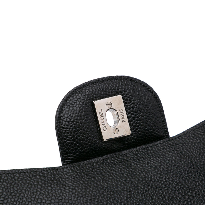 Jumbo Classic Caviar Double Flap Black - Gaby Paris
