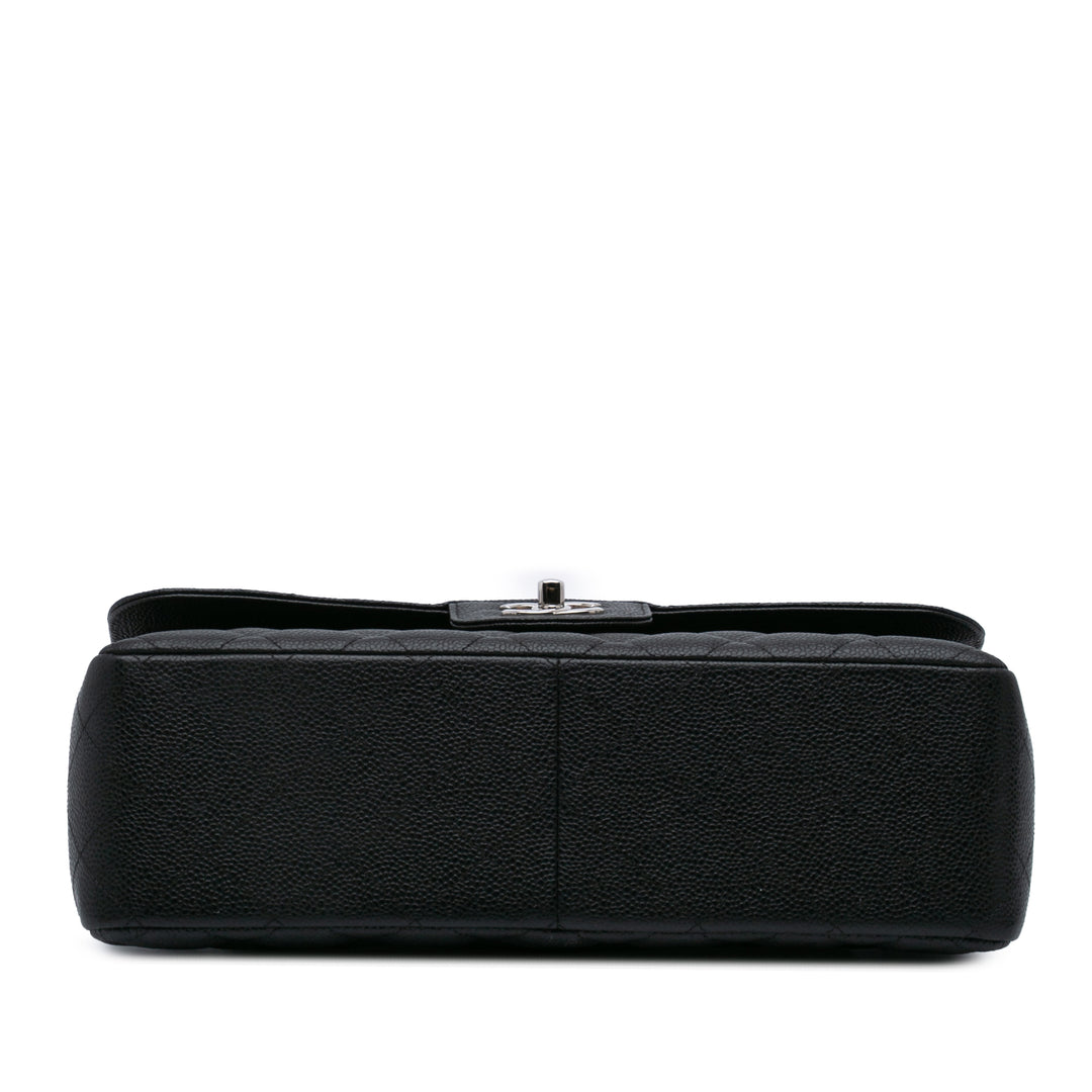 Jumbo Classic Caviar Double Flap Black - Gaby Paris