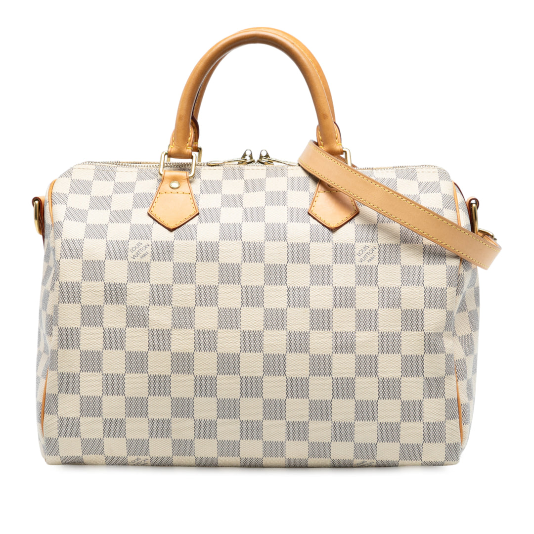 Louis Vuitton Damier Azur Speedy Bandouliere 30 Blanc – GABY PARIS Authentique