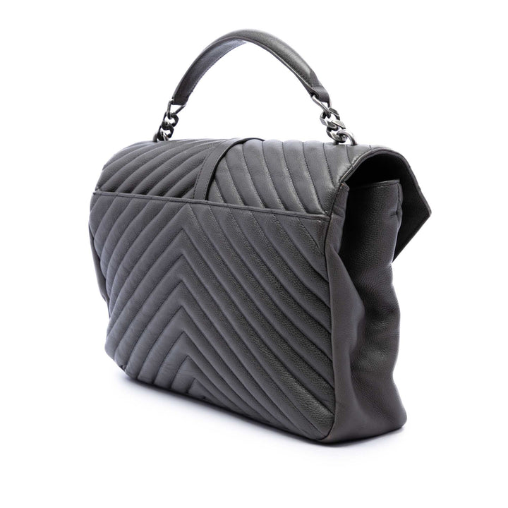 Saint Laurent Chevron College Sac Grand de mouton Gris – vue 2 – GABY PARIS
