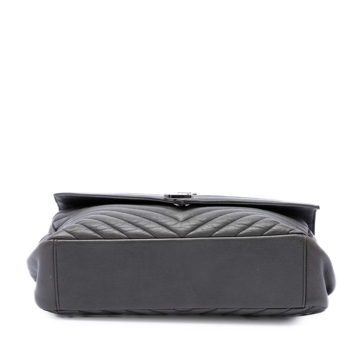 Saint Laurent Chevron College Sac Grand de mouton Gris – vue 3 – GABY PARIS