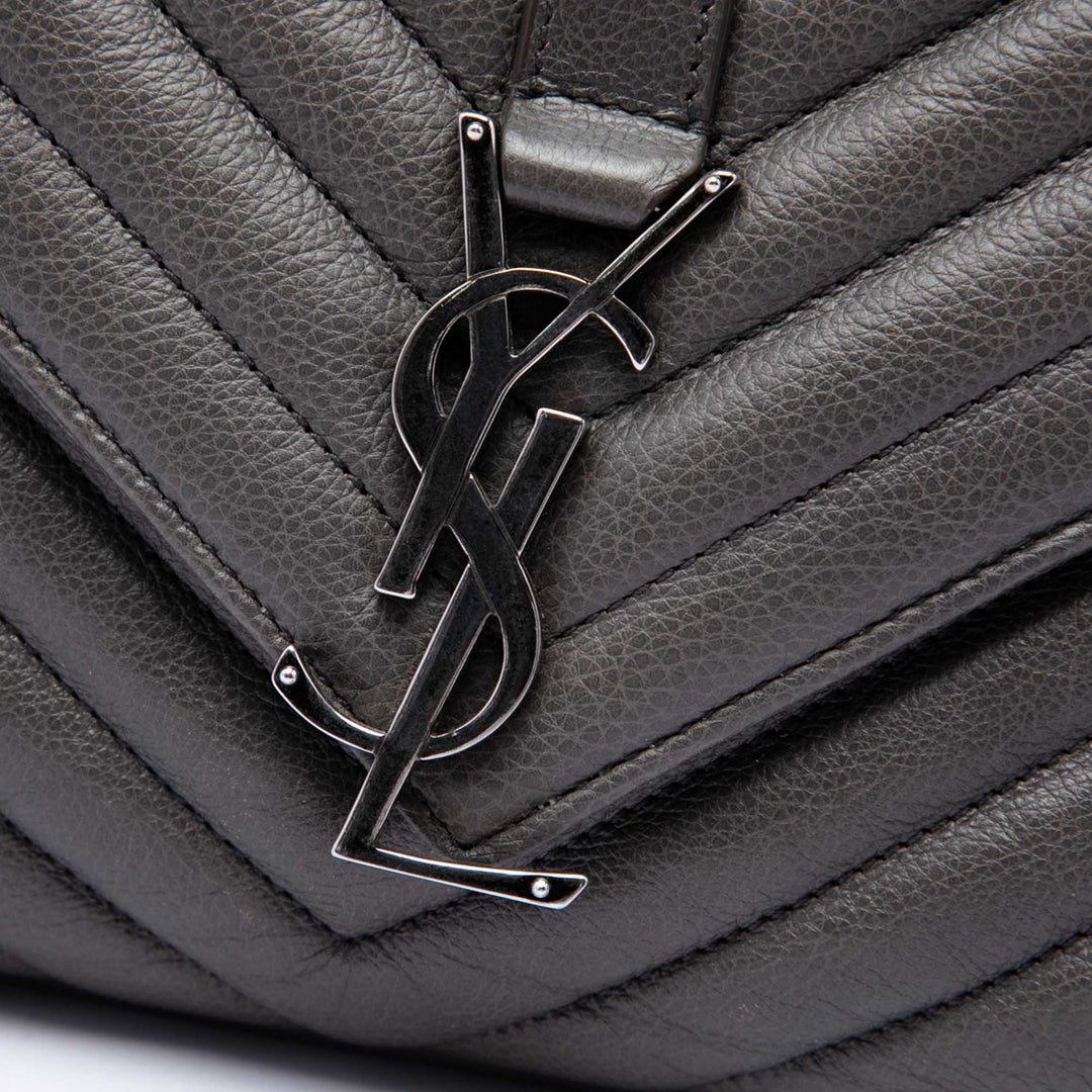 Saint Laurent Chevron College Sac Grand de mouton Gris – vue 5 – GABY PARIS