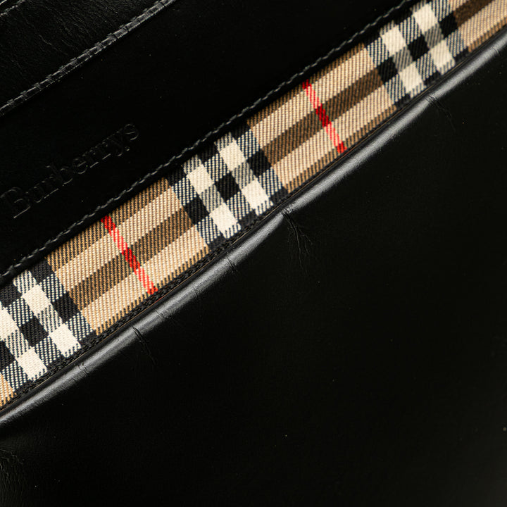 Burberry House Check à finitions Cuir Sac bandoulière