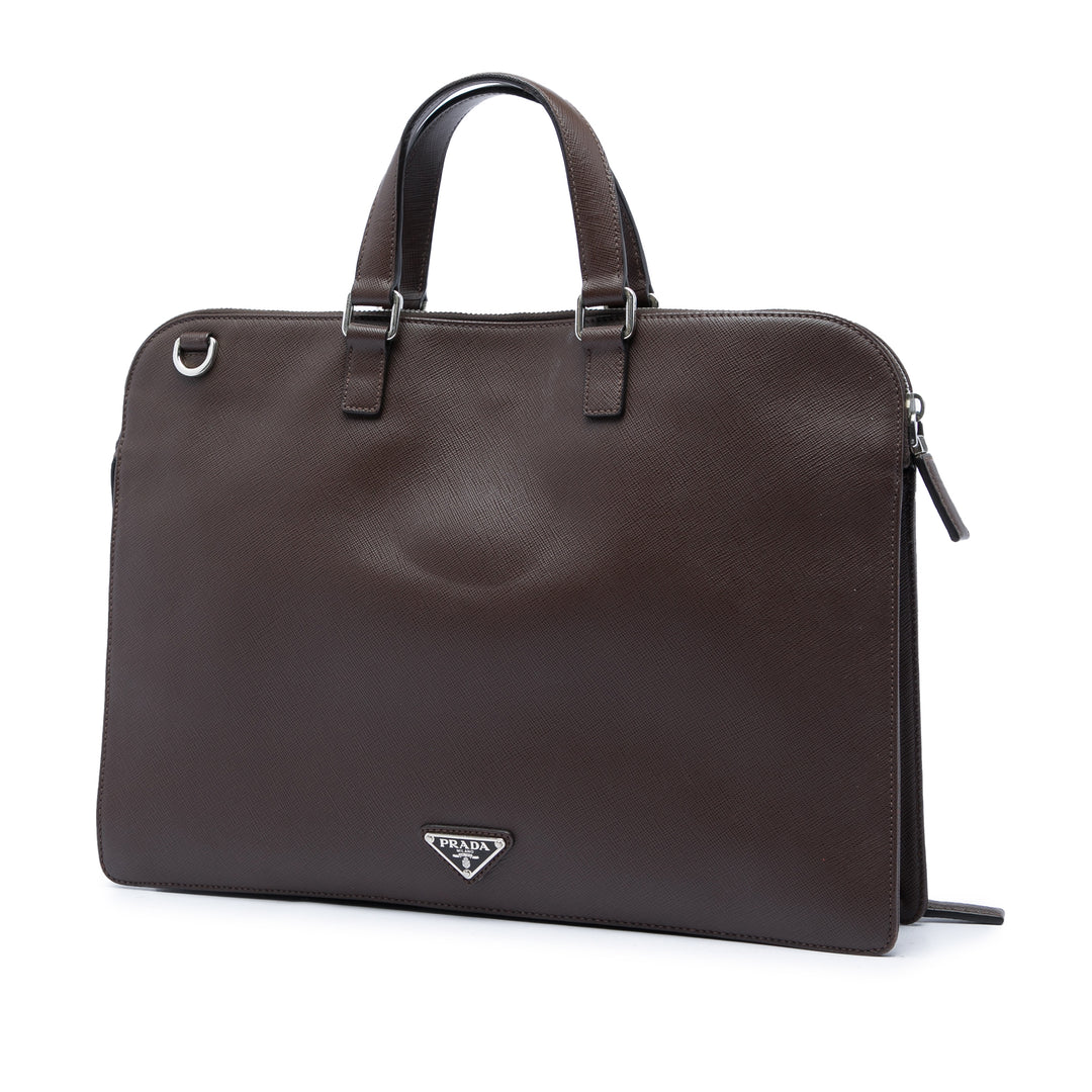 Prada Saffiano Cuir Travel Front Zip Pocket Porte-documents