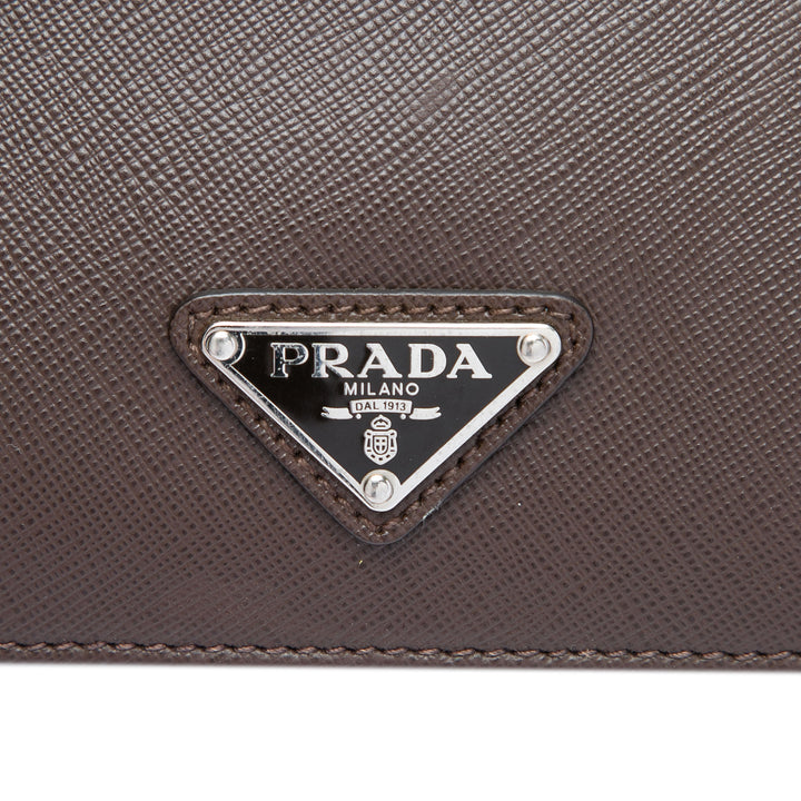 Prada Saffiano Cuir Travel Front Zip Pocket Porte-documents