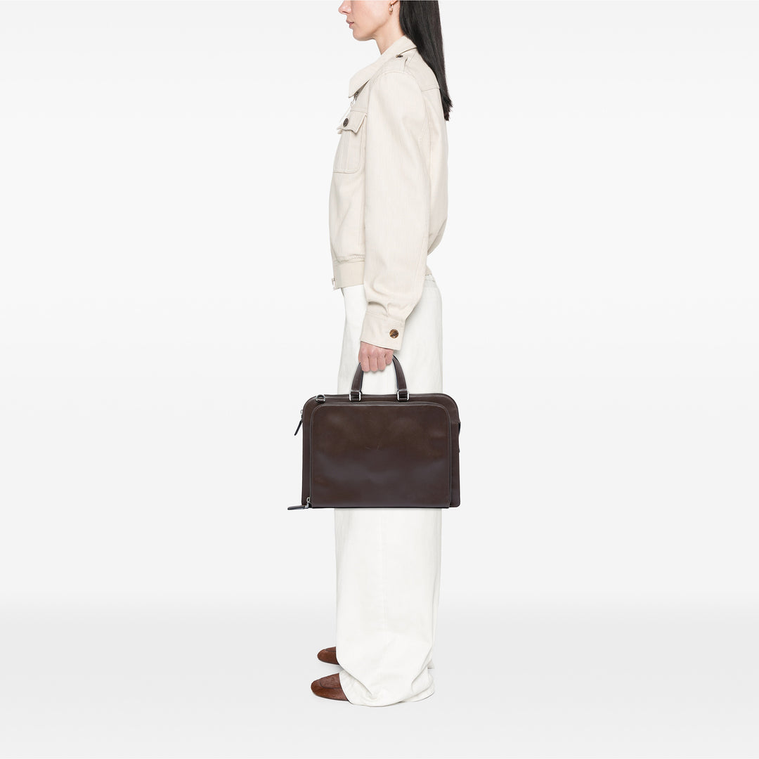 Prada Saffiano Cuir Travel Front Zip Pocket Porte-documents
