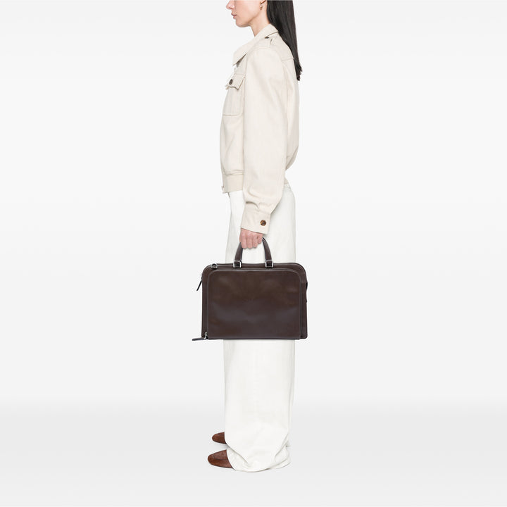 Prada Saffiano Cuir Travel Front Zip Pocket Porte-documents