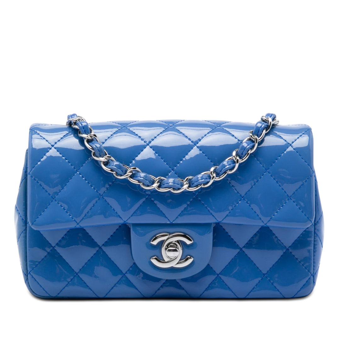 Classic Rectangulaire Rabat simple Mini Bleu