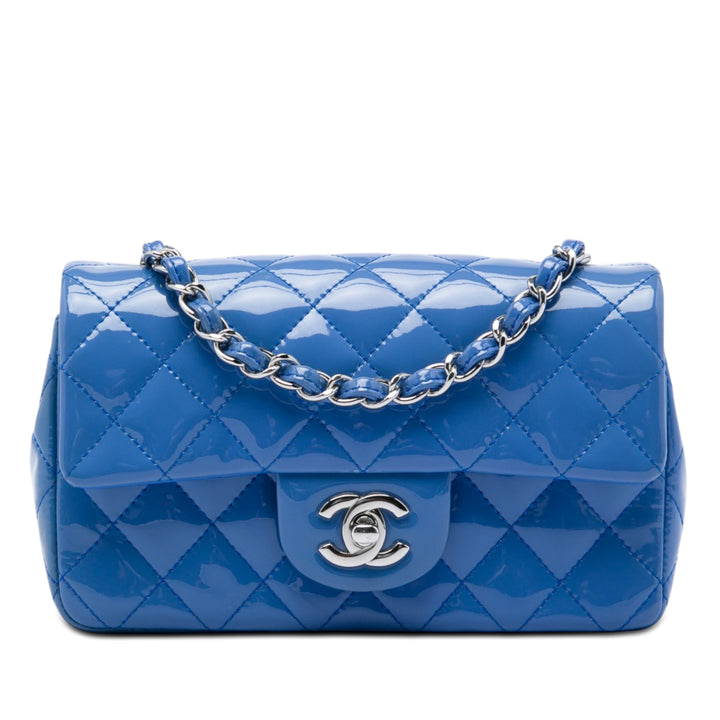 Classic Rectangulaire Rabat simple Mini Bleu