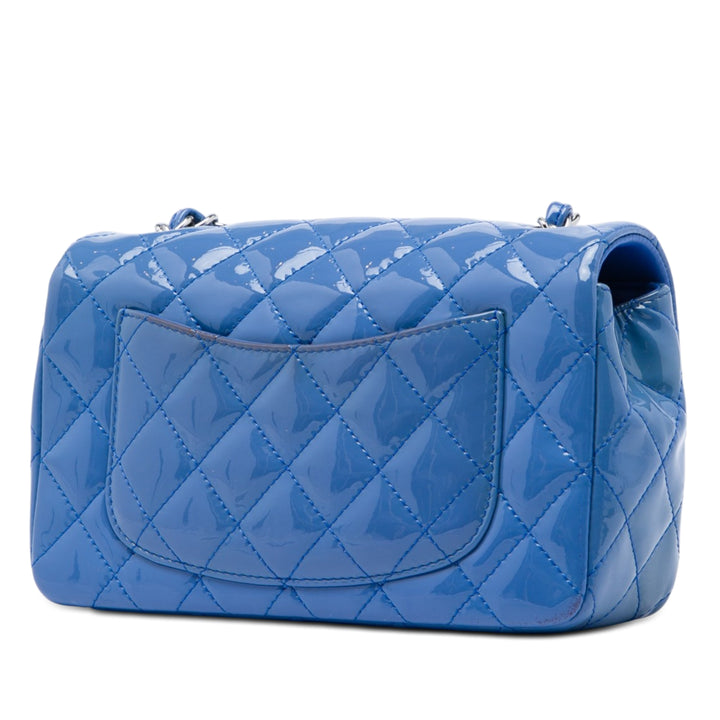 Classic Rectangulaire Rabat simple Mini Bleu