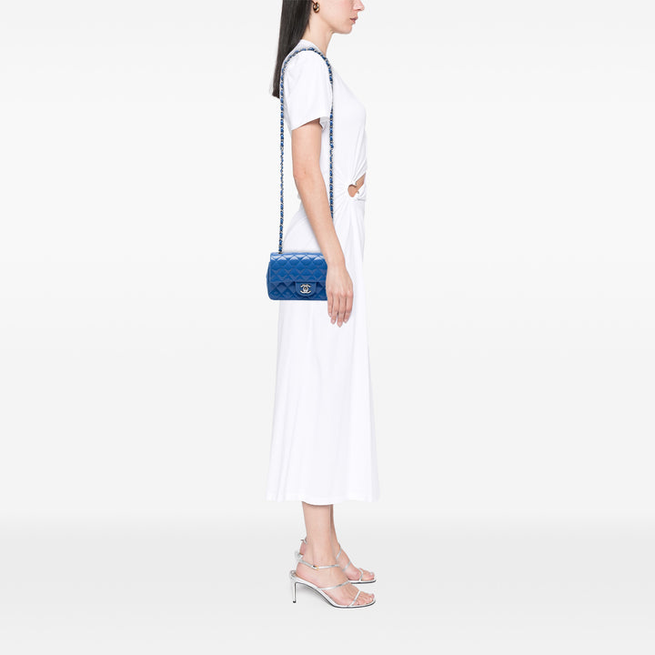 Classic Rectangulaire Rabat simple Mini Bleu
