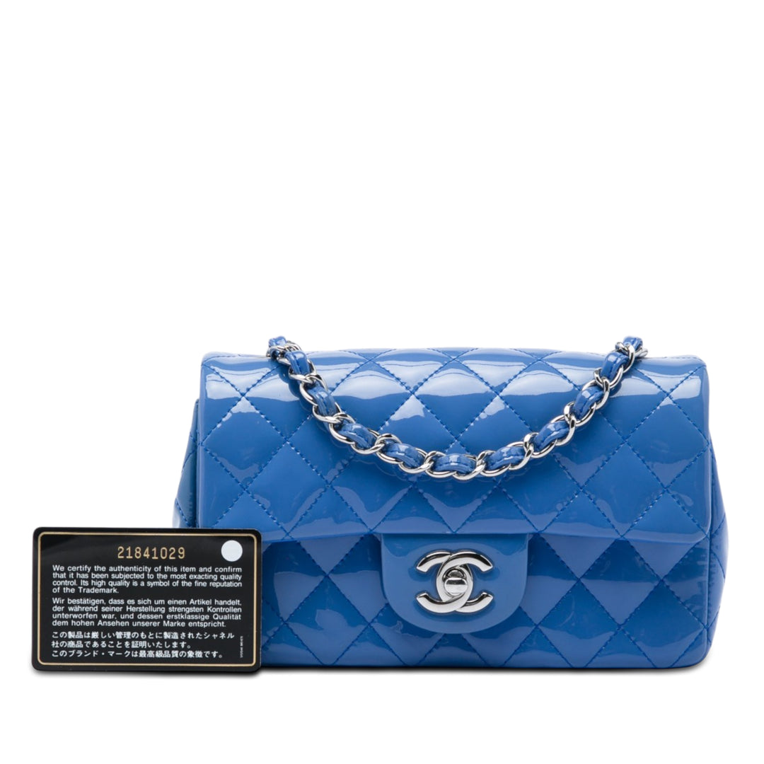 Classic Rectangulaire Rabat simple Mini Bleu