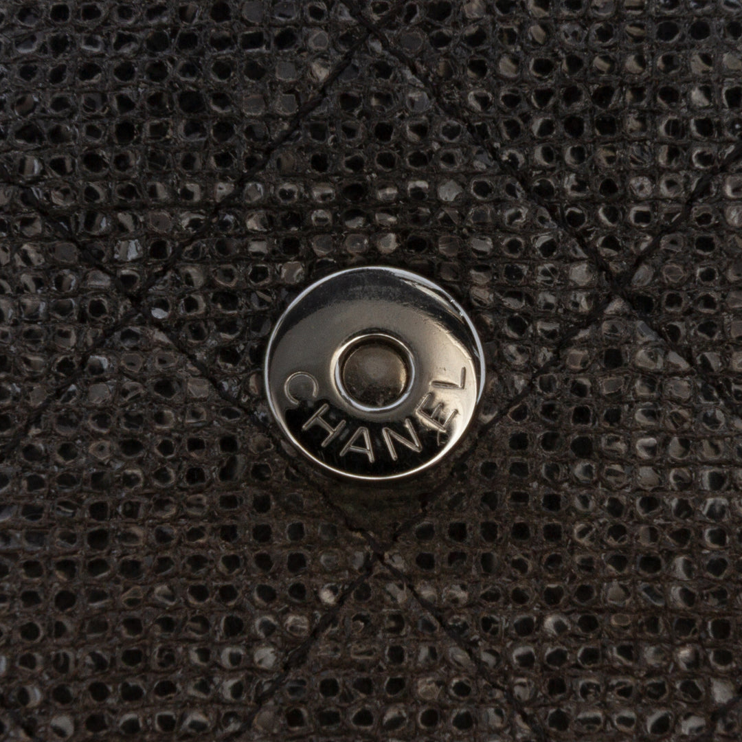 Chanel Matelassé Laminated Fabric Chain Evening Sac porté croisé