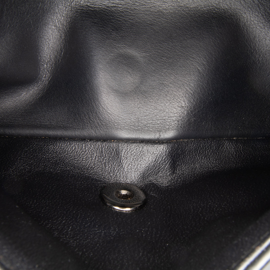 Medium Classic Patent Double Flap Black - Gaby Paris