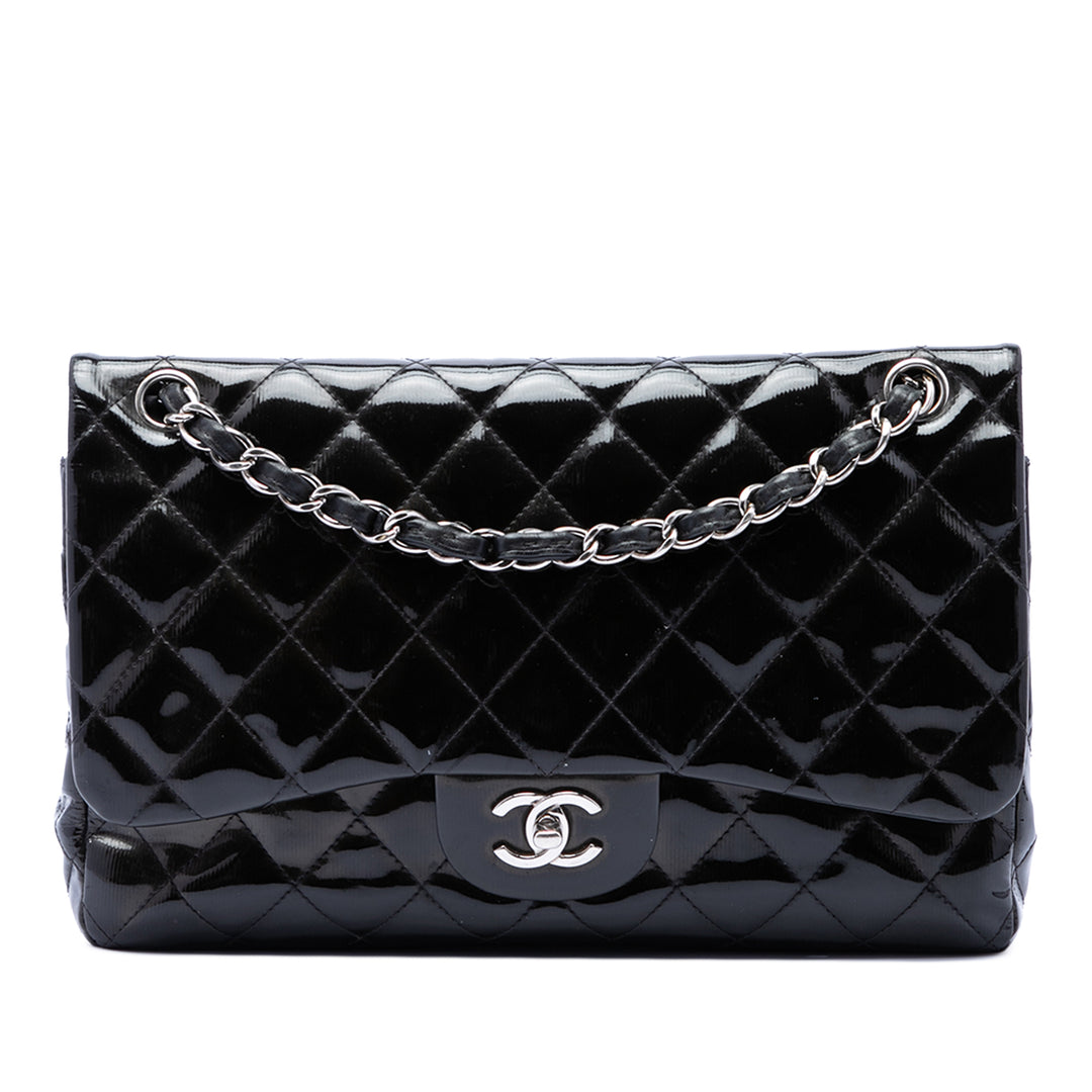 Chanel Jumbo Classic Cuir verni Double rabat