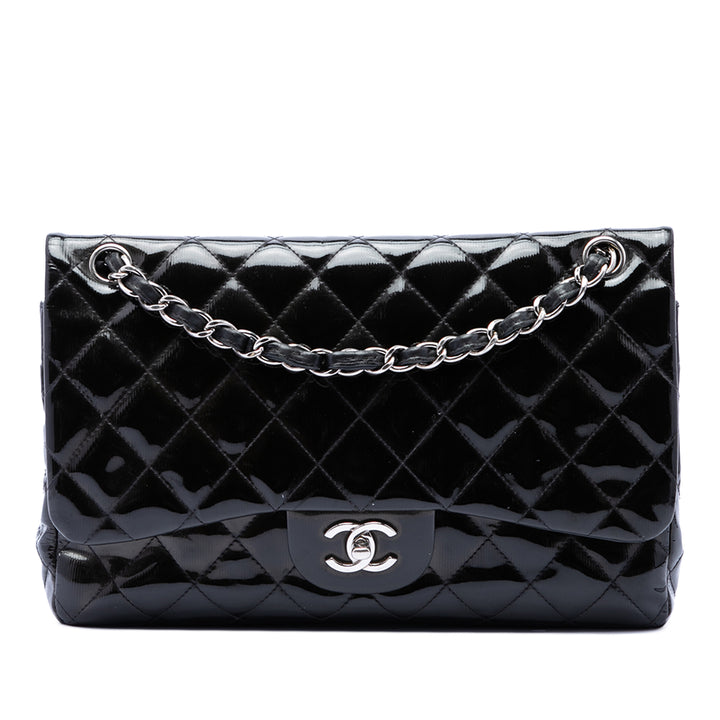 Chanel Jumbo Classic Cuir verni Double rabat
