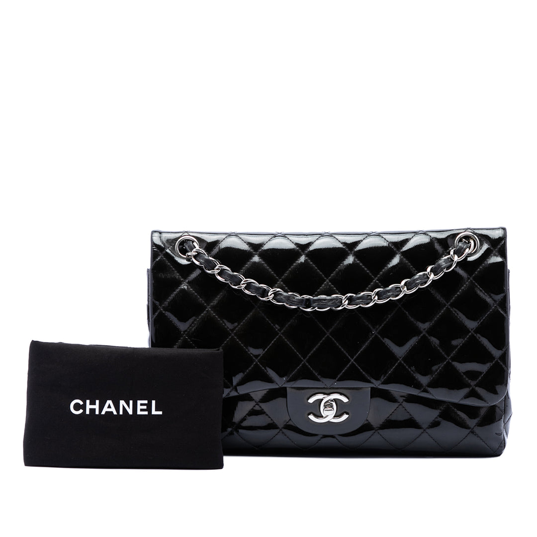 Chanel Jumbo Classic Cuir verni Double rabat