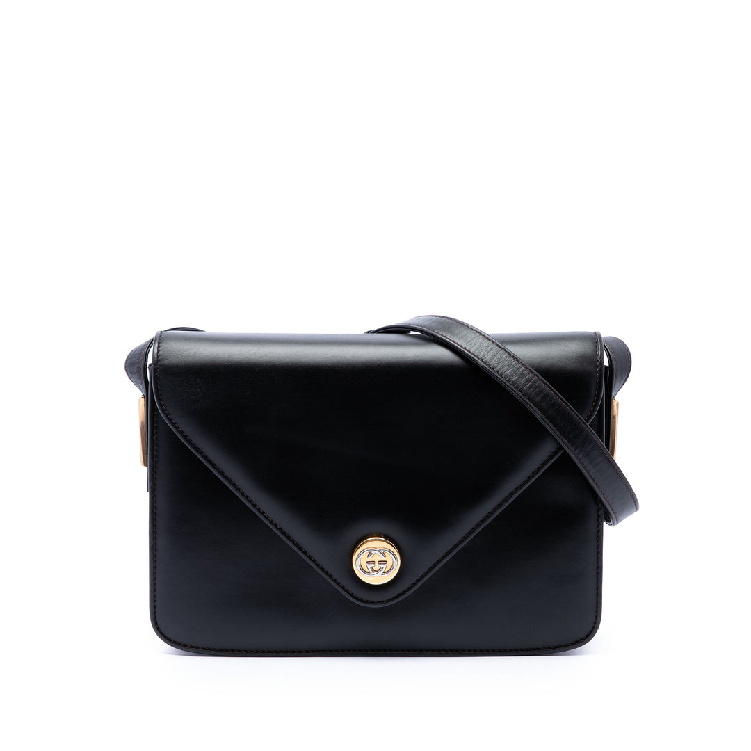 Interlocking G Enveloppe Sac Cuir de veau Noir