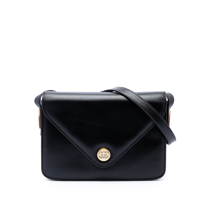 Interlocking G Enveloppe Sac Cuir de veau Noir