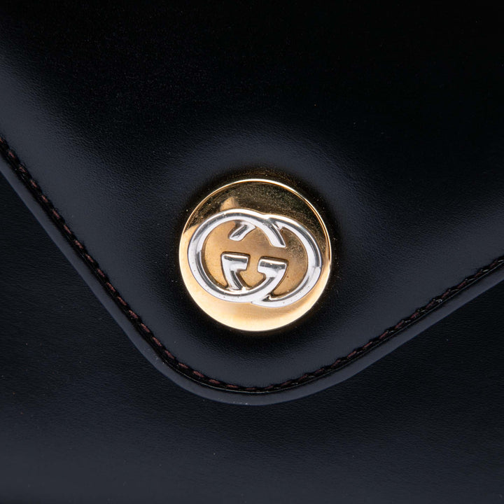 Interlocking G Enveloppe Sac Cuir de veau Noir