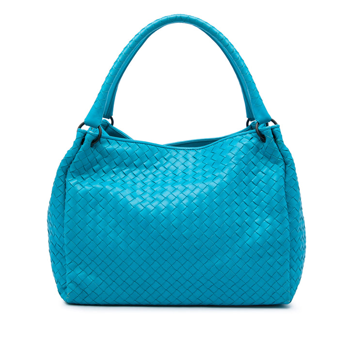 Bottega Veneta Cabas Intrecciato Parachute nappa Bleu – vue principale – GABY PARIS