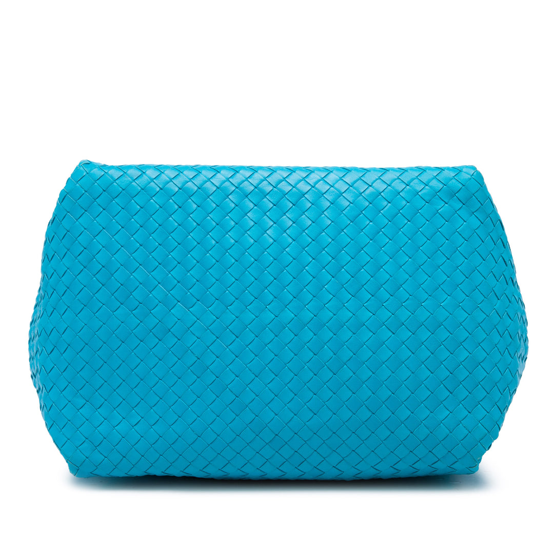 Bottega Veneta Cabas Intrecciato Parachute nappa Bleu – vue 3 – GABY PARIS