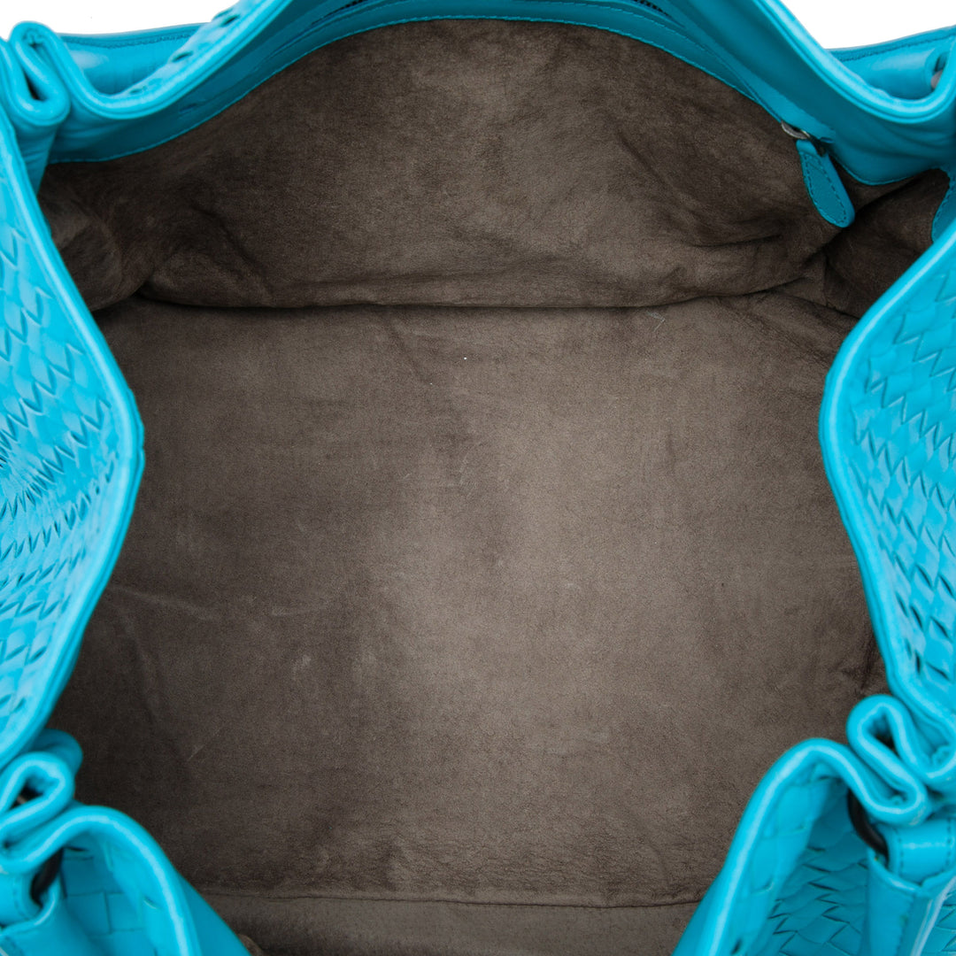 Bottega Veneta Cabas Intrecciato Parachute nappa Bleu – vue 4 – GABY PARIS