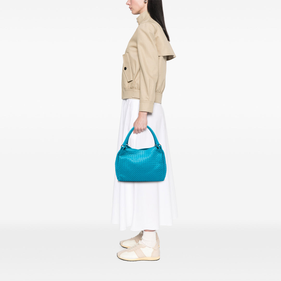 Bottega Veneta Cabas Intrecciato Parachute nappa Bleu – vue 5 – GABY PARIS