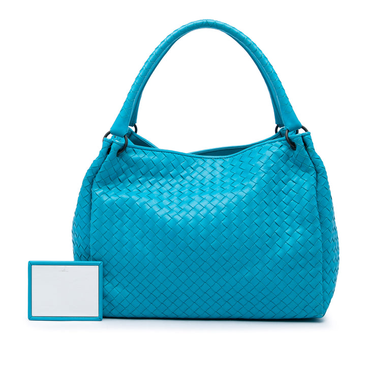 Bottega Veneta Cabas Intrecciato Parachute nappa Bleu – vue 6 – GABY PARIS