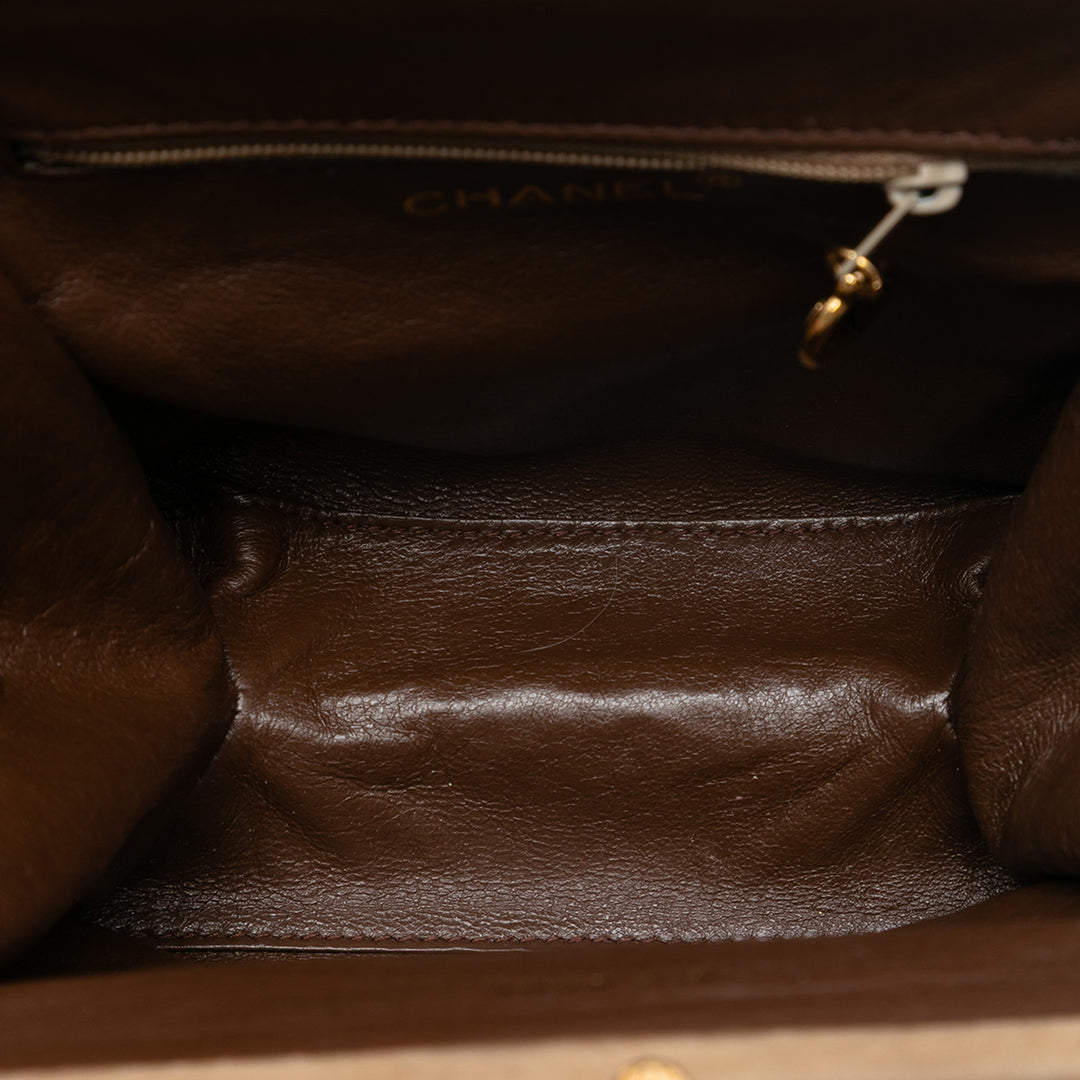 Chanel CC Matelassé Daim Kiss Lock Sac à main